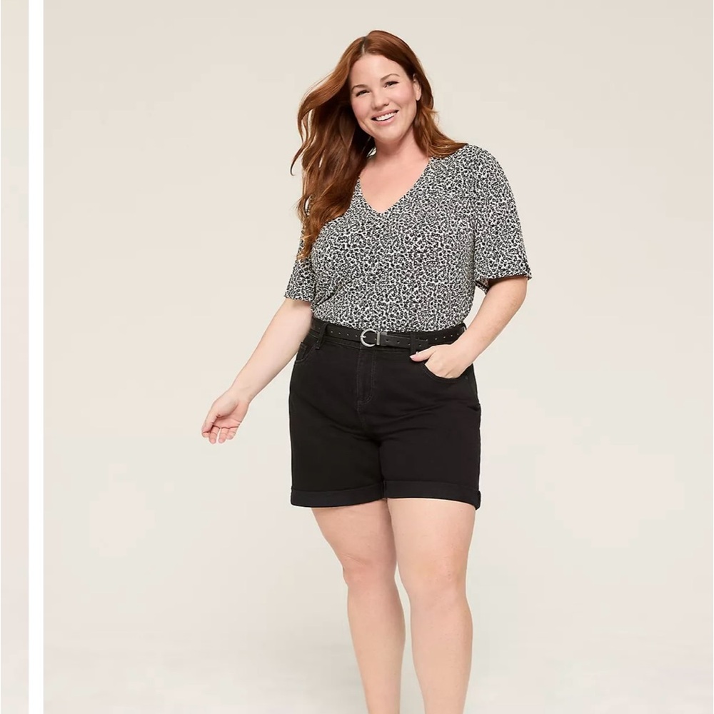 Lane Bryant Black Jean Shorts - Picture 5 of 6